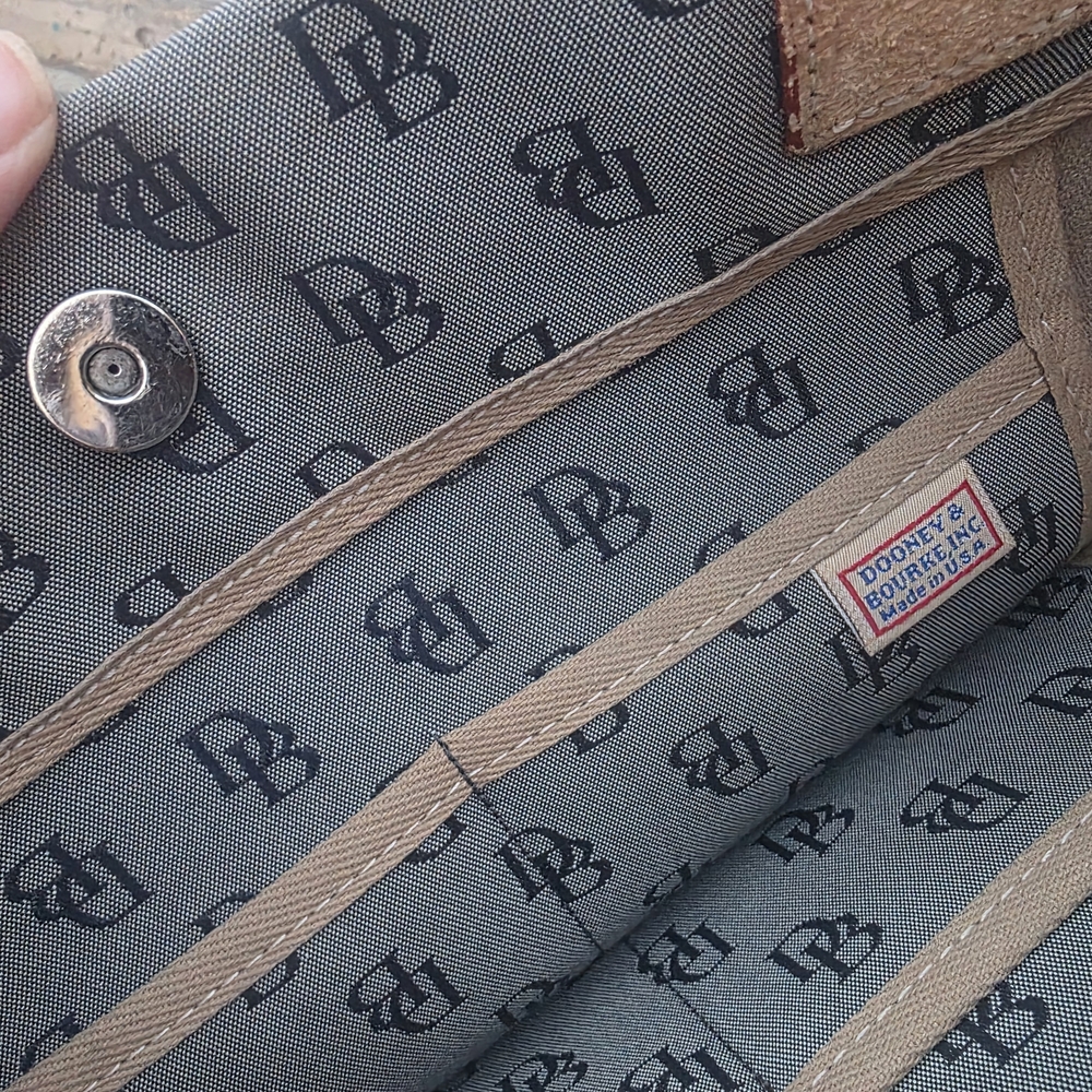 Dooney & Bourke Gray and Brown Tote Bag with Leather Trim - Picture 4 of 7